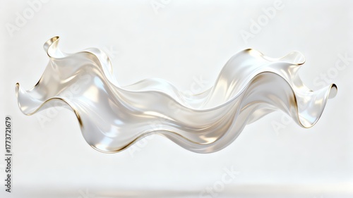 Wallpaper Mural The metallic texture of the ribbon elegantly swings against a solid color background Torontodigital.ca