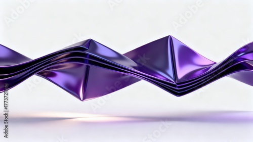 Wallpaper Mural The metallic texture of the ribbon elegantly swings against a solid color background Torontodigital.ca