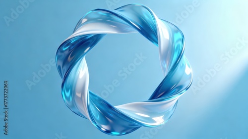 Wallpaper Mural The metallic texture of the ribbon elegantly swings against a solid color background Torontodigital.ca