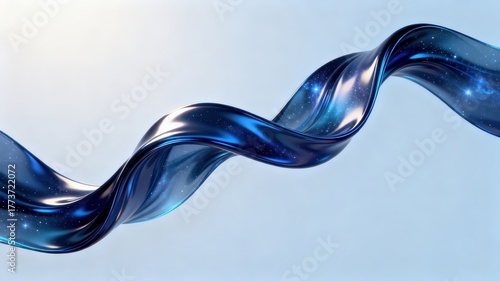 Wallpaper Mural The metallic texture of the ribbon elegantly swings against a solid color background Torontodigital.ca