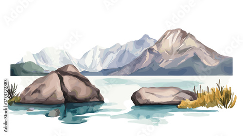 El Calafate. El Calafate hand drawn watercolor illustration