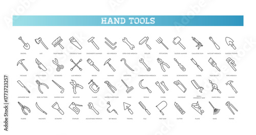 Manual Tools Set. Construction and Hand Tools