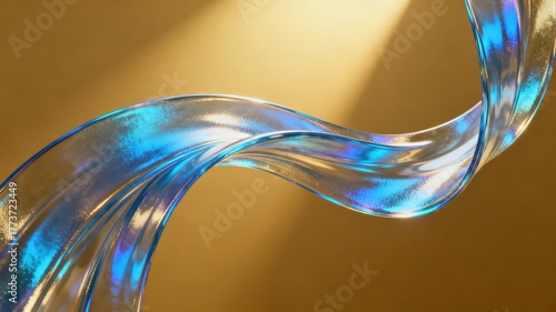 Wallpaper Mural The metallic texture of the ribbon elegantly swings against a solid color background Torontodigital.ca