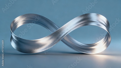 Wallpaper Mural The metallic texture of the ribbon elegantly swings against a solid color background Torontodigital.ca