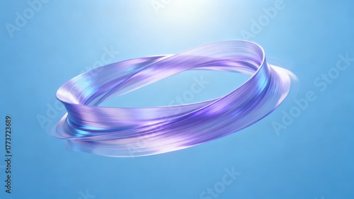 Wallpaper Mural The metallic texture of the ribbon elegantly swings against a solid color background Torontodigital.ca