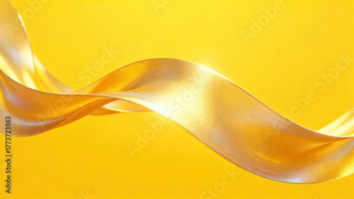 Wallpaper Mural The metallic texture of the ribbon elegantly swings against a solid color background Torontodigital.ca