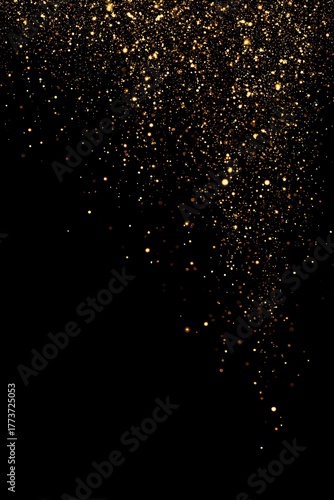 Abstract Winter Scene, Clean, Focused Snowflakes On Black