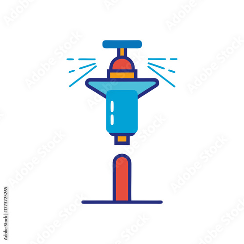 Stylized icon of a 3d printer nozzle extruding material