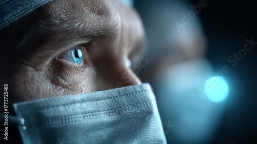 A Doctor's Compassion Safeguarding Life with Hopeful Blue Eyes