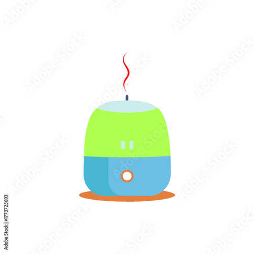 Stylized illustration of a modern essential oil diffuser emitting a wispy vapor