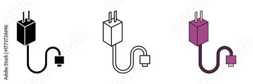 charger set icon, vectors illustration on white background