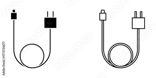charger set icon on white background