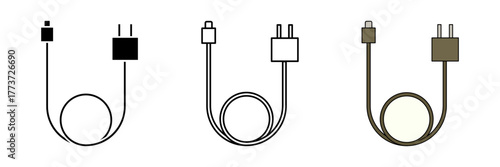 charger set icon on white background