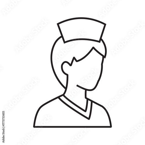 Nurse icon outline healthcare professional medical worker hospital clinic doctor caring health job nursing uniform