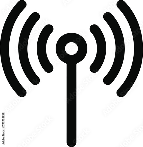 Black Wi- Fi Signal Icon with Hollow Center wifi network