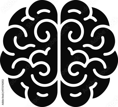 Simplified Brain Symbol with Internal Detail mind icon