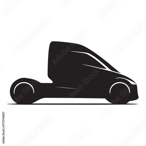 Modern semi truck silhouette cab commercial vehicle transport