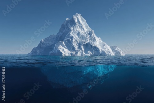 Wallpaper Mural A massive iceberg towering above the ocean's surface, with a view into the depths Torontodigital.ca