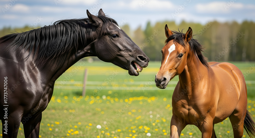 Naklejka premium Horse love proposal 