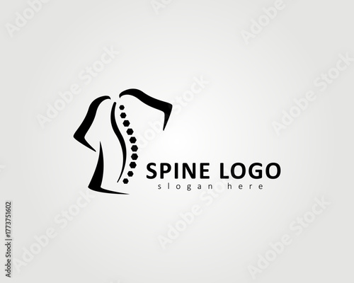 Spine logo with a very common and simple concept of a shirt and spine symbol