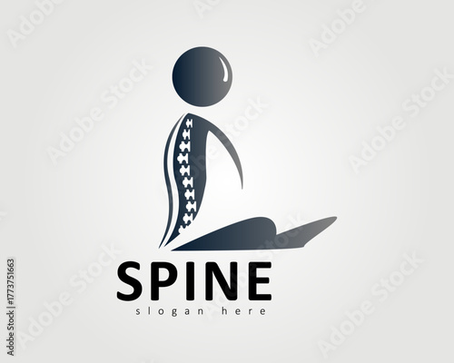 Spine logo designed with a simple stick man concept for the company icon
