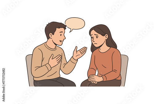 feedback with empathy constructive communication and emotional sensitivity flat vector illustration style isolated on white background