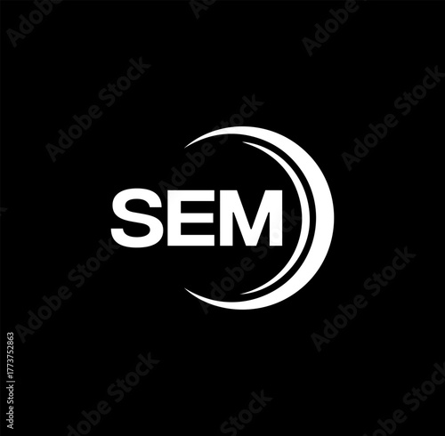 SEM set ,SEM logo. S E M design. White SEM letter. SEM, S E M letter logo design. Initial letter SEM letter logo set, linked circle uppercase monogram logo. S E M letter logo vector design.	