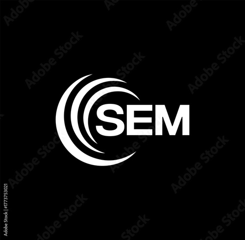 SEM set ,SEM logo. S E M design. White SEM letter. SEM, S E M letter logo design. Initial letter SEM letter logo set, linked circle uppercase monogram logo. S E M letter logo vector design.	