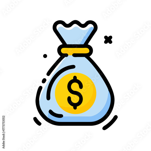 Secure your financial future with this vibrant money bag icon symbolizing wealth, savings, and investment opportunities