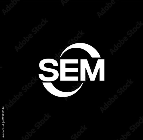 SEM set ,SEM logo. S E M design. White SEM letter. SEM, S E M letter logo design. Initial letter SEM letter logo set, linked circle uppercase monogram logo. S E M letter logo vector design.	