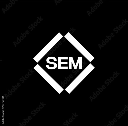 SEM set ,SEM logo. S E M design. White SEM letter. SEM, S E M letter logo design. Initial letter SEM letter logo set, linked circle uppercase monogram logo. S E M letter logo vector design.	