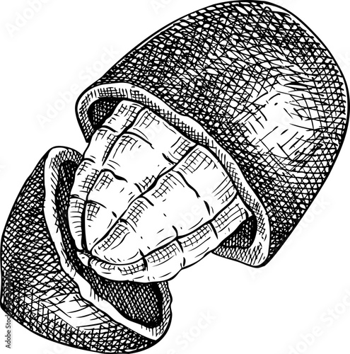 Cupuacu - tropical plant sketch. Super fruit hand drawn vector illustration. Amazonian food drawing. NOT AI generated