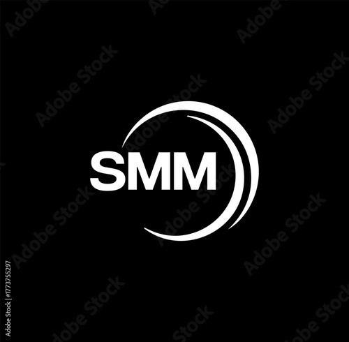 SMM set ,SMM logo. S M M design. White SMM letter. SMM, S M M letter logo design. Initial letter SMM letter logo set, linked circle uppercase monogram logo. S M M letter logo vector design.	