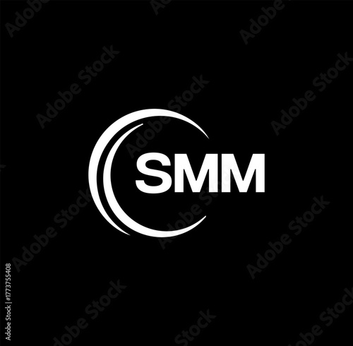 SMM set ,SMM logo. S M M design. White SMM letter. SMM, S M M letter logo design. Initial letter SMM letter logo set, linked circle uppercase monogram logo. S M M letter logo vector design.	