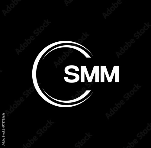 SMM set ,SMM logo. S M M design. White SMM letter. SMM, S M M letter logo design. Initial letter SMM letter logo set, linked circle uppercase monogram logo. S M M letter logo vector design.	