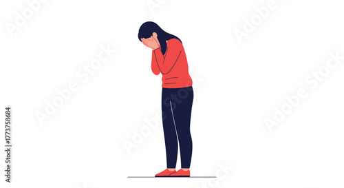 Illustration of a person with their head in their hands, showing sadness or distress.