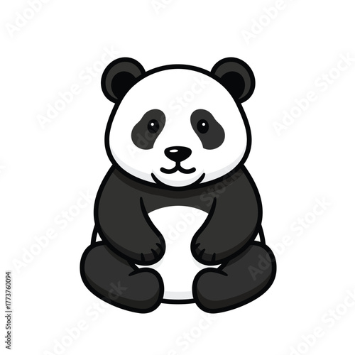 Cute Panda Bear Sitting Adorable Illustration of a Giant Panda for Wildlife Themes