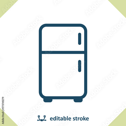Fridge Icon. Freezer, Refrigerator, Kitchen