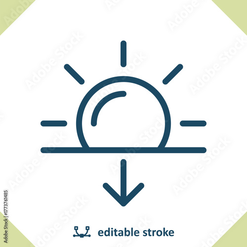 Sun Icon - Weather, Sunset, Sundown