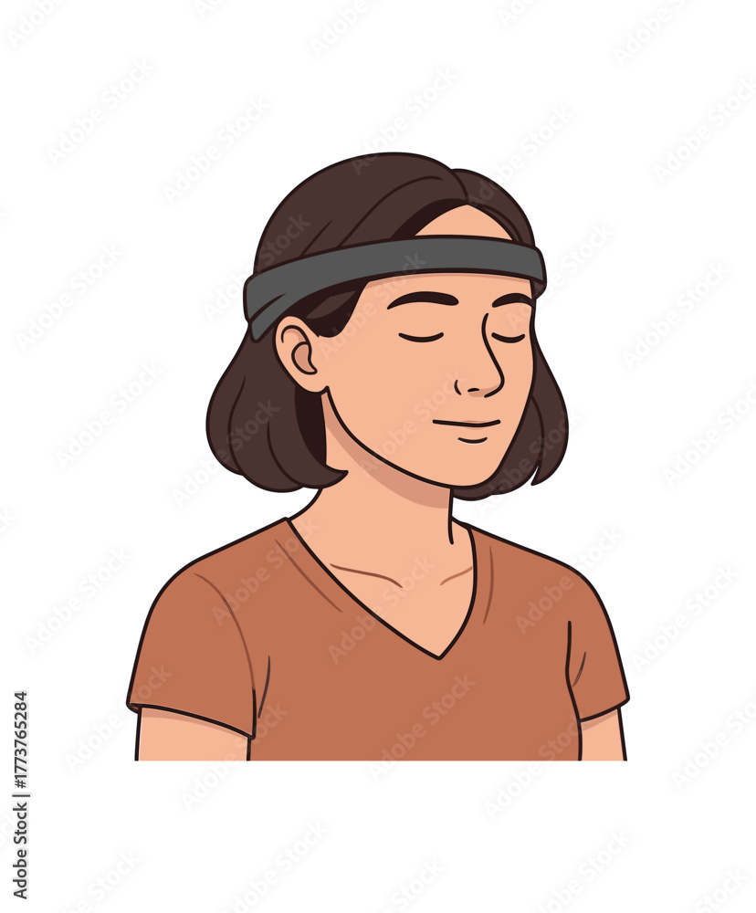 Obraz premium wearable brainwave tracker neurofeedback for cognitive longevity and focus flat vector illustration style isolated on white background