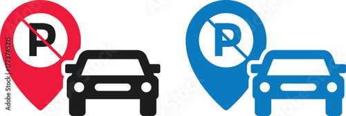 No parking sign. gate warning sign. Safety signs. Warning highway limit speed
