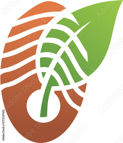 vector illustration of a green leaf