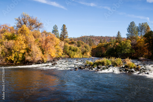 Autumn on the Pit River near the Pit 1 Power House in Shasta County California