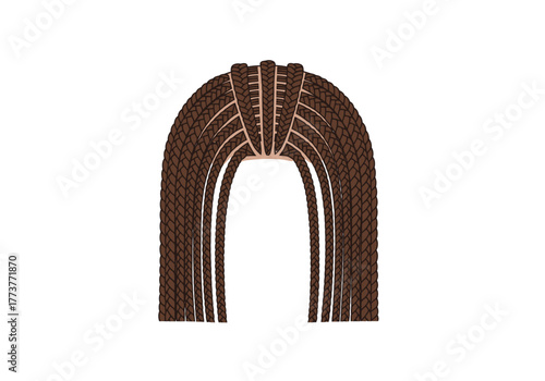 Brown braided hair showing roots and neat rows