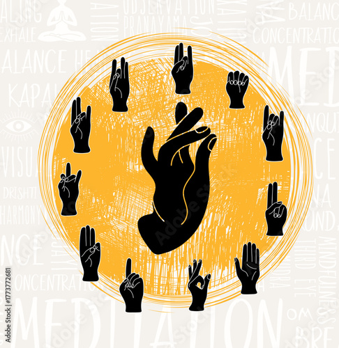 Yoga Mudras Square Poster