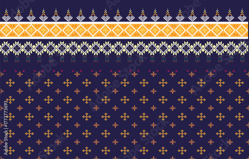 Ethnic geometric pattern,motif pattern,tribal pattern,boho pattern,Aztec,ikat styles texture.Design for carpet,textile,clothing,wrapping,Batik,fabric,vector,illustration,embroidery style,Cross Stitch.