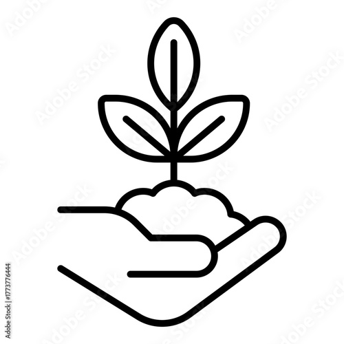 Reforestation Icon. Vector Line Icon