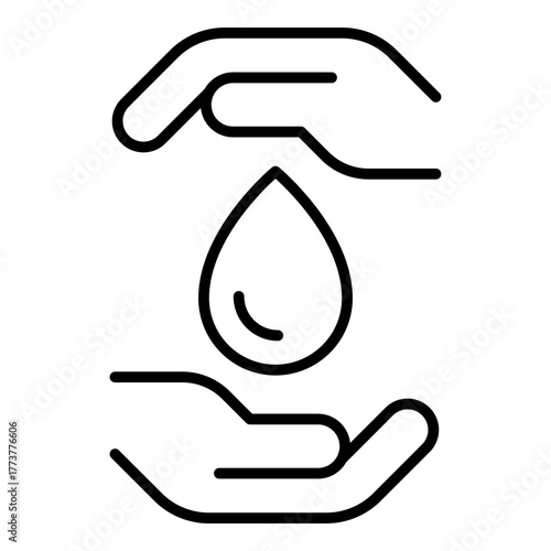 Water Conservation Icon. Vector Line Icon