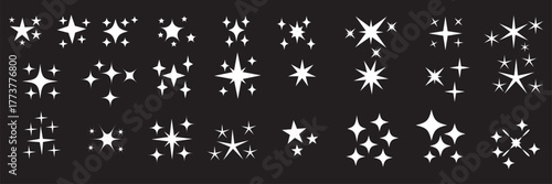 blinking shining star, sparks and sparkle shapes vector illustration. sparkle star icon set. simple star burst symbo. Different twinkling stars collection. Star icons. Twinkling stars. Sparkles, 