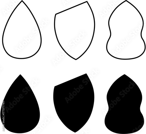 Beauty Blender Sponge Collection Isolated. Various Cosmetic Makeup Applicator Tools Set